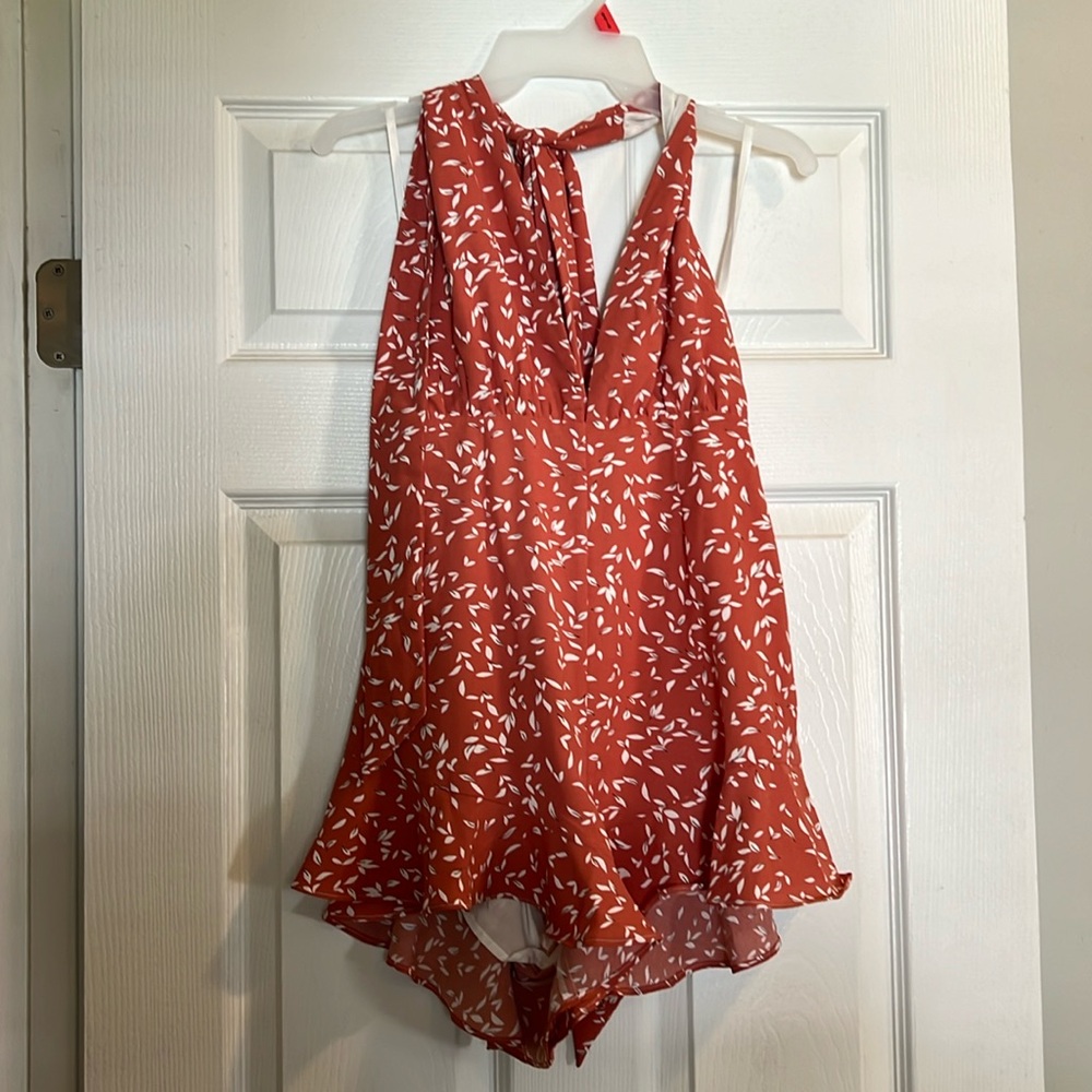 Coral floral romper- Twenty Ten romper